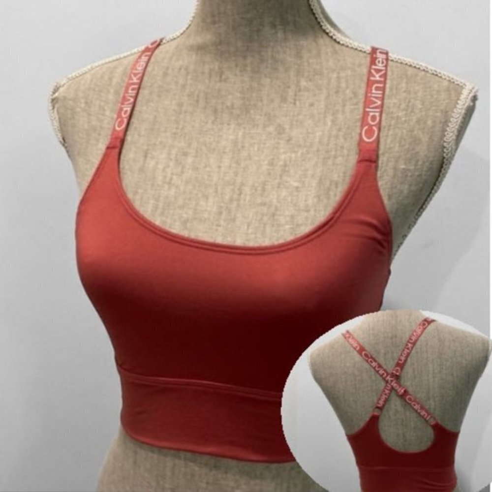 Calvin Klein Red Sports Athletic Racerback Cami Bra Size Medium